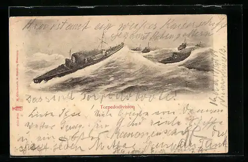 AK Torpedoboote bei starken Seegang