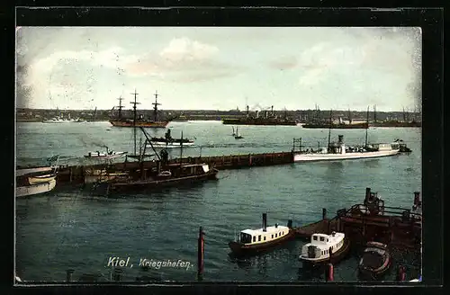 AK Kiel, Ansicht des Kriegshafen