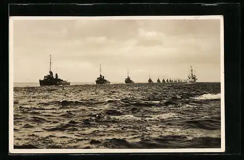 AK Unsere Torpedoboote in Kiellinie