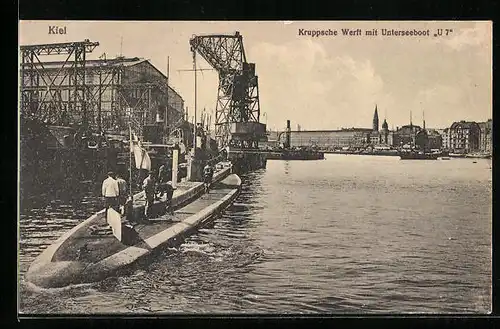 AK Kiel, Krupp`sche Werft mit U-Boot U 7