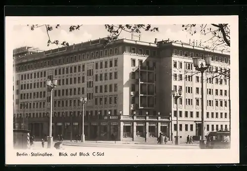 AK Berlin, Stalinallee mit Block C-Süd