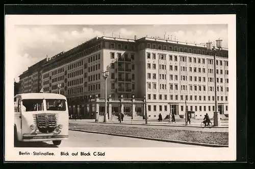 AK Berlin, Stalinallee mit Block C-Süd