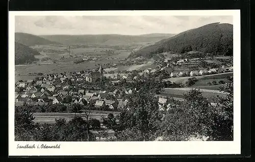 AK Sandbach i. Odenwald, Panorama vom Berg aus gesehen