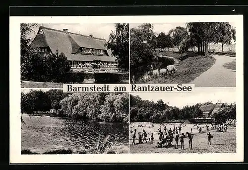 AK Barmstedt am Rantzauer-See, Gasthaus Rantzauer-See, Badestrand