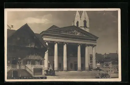 AK Dornbirn, Marktplatz mit Weinstube Rotes Haus