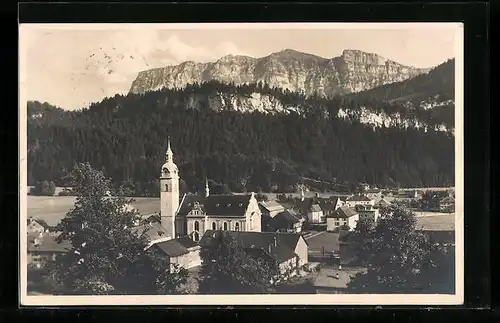 AK Bezau, Gesamtansicht mit Kirche