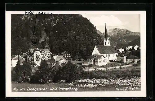 AK Au im Bregenzer Wald, Kirche mit Umgebung