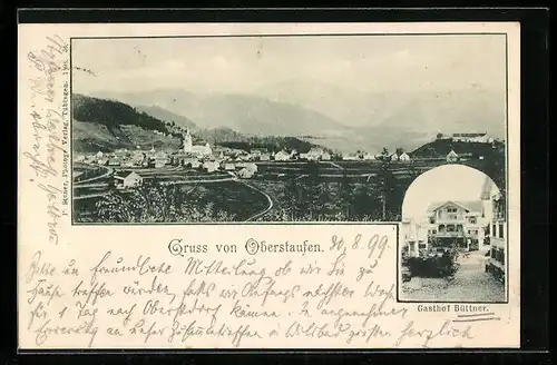 AK Oberstaufen, Gesamtansicht, Gasthof Büttner
