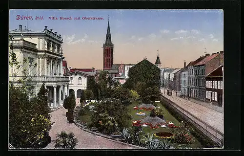 AK Düren /Rhld., Oberstrasse mit Villa Hoersch