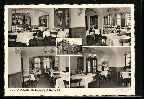 AK Nideggen /Eifel, Hotel Ratskeller, Innenansichten, Gebäude
