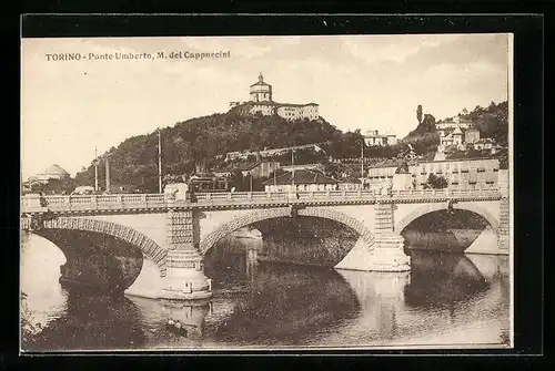 AK Torino, Ponte Umberto, M. dei Cappuccini, Strassenbahn