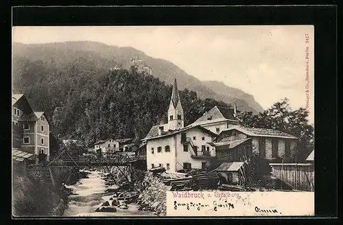 AK Waidbruck, Ortspartie mit Trostburg