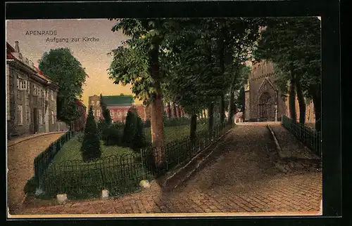 AK Apenrade, Aufgang zur Kirche