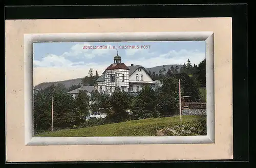 AK Vogelsgrün i. V., Gasthaus Post