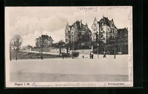 AK Hagen i. W., Weinbergstrasse, Villen