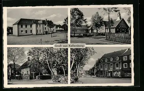 AK Kellersberg, Strassenpartie, Kirche, Handlung im Ort
