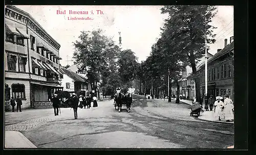 AK Bad Ilmenau, Lindenstrasse im Ort