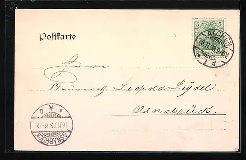 AK Aachen, Monheimsallee mit Mann