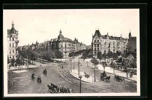 AK Berlin-Halensee, Henriettenplatz mit Geschäftshaus der Gebrüder Groh