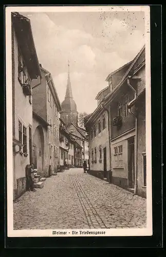 AK Weimar, Strassenblick in die Friedensgasse