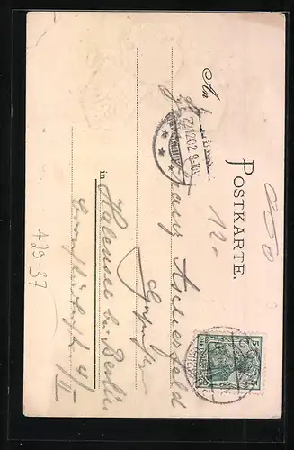 Passepartout-Lithographie Köln, Park und Wappen