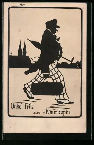 Künstler-AK Neuruppin, Onkel Fritz aus Neuruppin