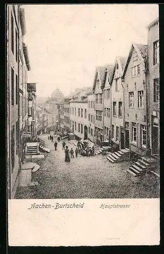 AK Aachen-Burtscheid, Blick auf die Hauptstrasse