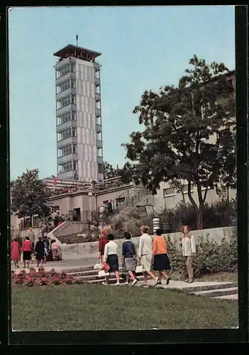 AK Berlin-Köpenick, Der Müggelturm, Gasthaus mit Aufgang