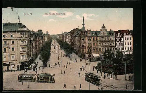 AK Köln-Neustadt, Strasse Hohenzollernring mit Geschäft und Strassenbahn