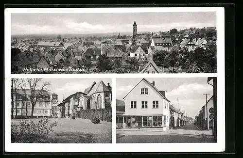 AK Hofheim-Marxheim /Taunus, Strassenpartie mit Geschäft, Ortspartie, Teilansicht