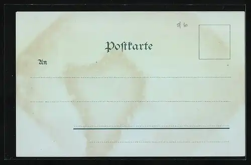 Mondschein-Lithographie Karlsruhe, Gesamtansicht aus der Vogelschau, Krieger-Denkmal, Marktplatz, Hoftheater