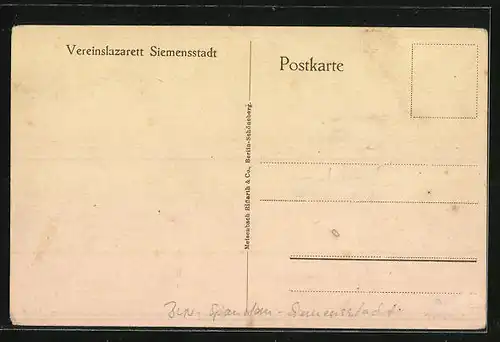 AK Berlin-Spandau, Vereinslazarett Siemensstadt