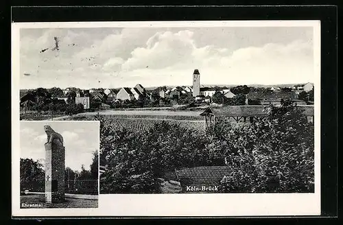 AK Köln-Brück, Gesamtansicht, Ehrenmal