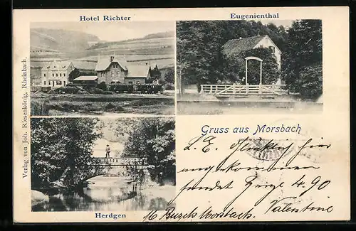 AK Morsbach, Hotel Richter, Eugenienthal, Herdgen