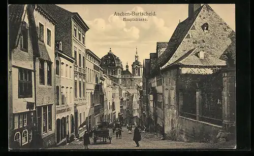 AK Aachen-Burtscheid, Blick auf die Hauptstrasse
