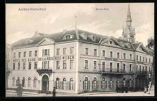 AK Aachen-Burtscheid, Rosen-Bad, Hotel des Bains de la Rose