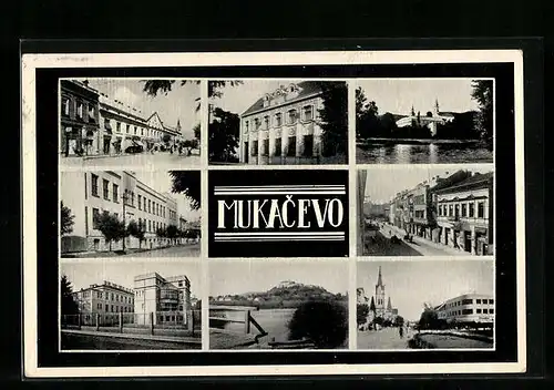 AK Mukacevo, Ortsansicht mit Gebäuden