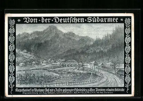 AK Bizköz /Karpathen, Ortsansicht im Wyskower Pass