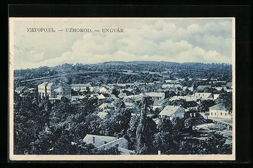 AK Ungvár, Gesamtansicht aus der Vogelschau