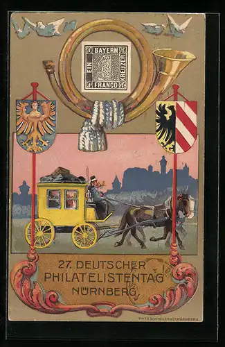 AK Nürnberg, 27. Deutscher Philatelistentag, 22.-25. Juli 1921
