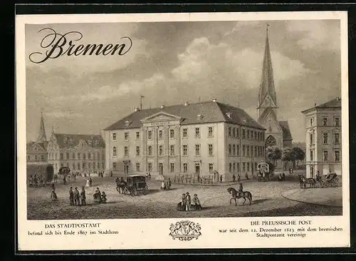AK Bremen, Briefmarken-Werbeschau für das WHW 1937, Stadtpostamt