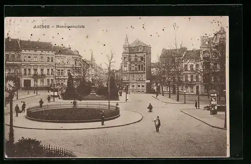 AK Aachen, Strassenpartie am Hansemannplatz