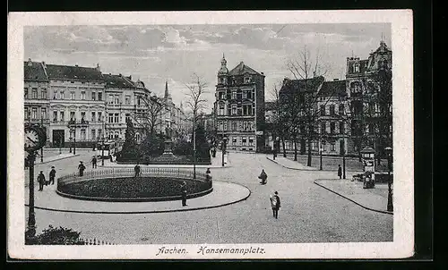 AK Aachen, Strassenpartie am Hansemannplatz