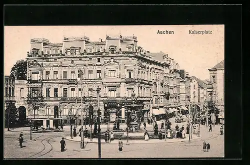 AK Aachen, Strassenpartie am Kaiserplatz