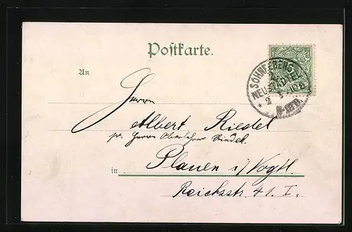 AK Schneeberg i. S., Gesamtansicht mit Kirche