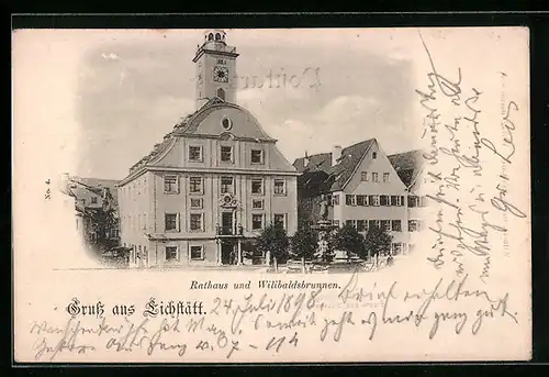 AK Eichstätt, Rathaus und Wilibaldsbrunnen