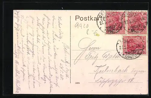 AK Oelsnitz i. Vogtl., Totalansicht mit Kirche