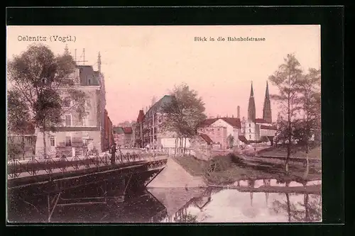 AK Oelsnitz /Vogtl., Blick in die Bahnhofstrasse