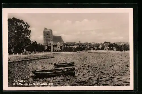 AK Prenzlau, St. Marienkirche am Ucker-See