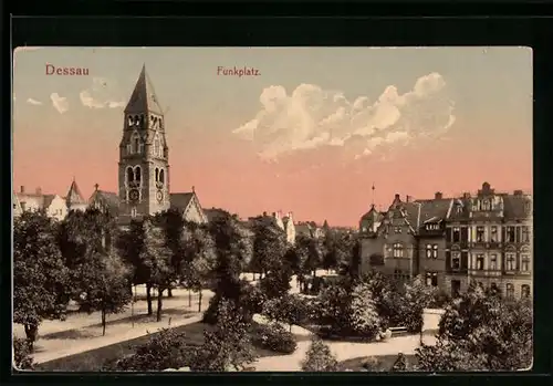 AK Dessau, Ortspartie am Funkplatz